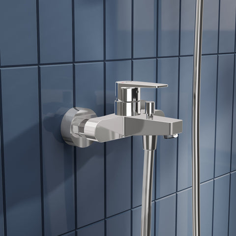 VitrA Flow Square Wall Mounted Bath/Shower Mixer - Chrome