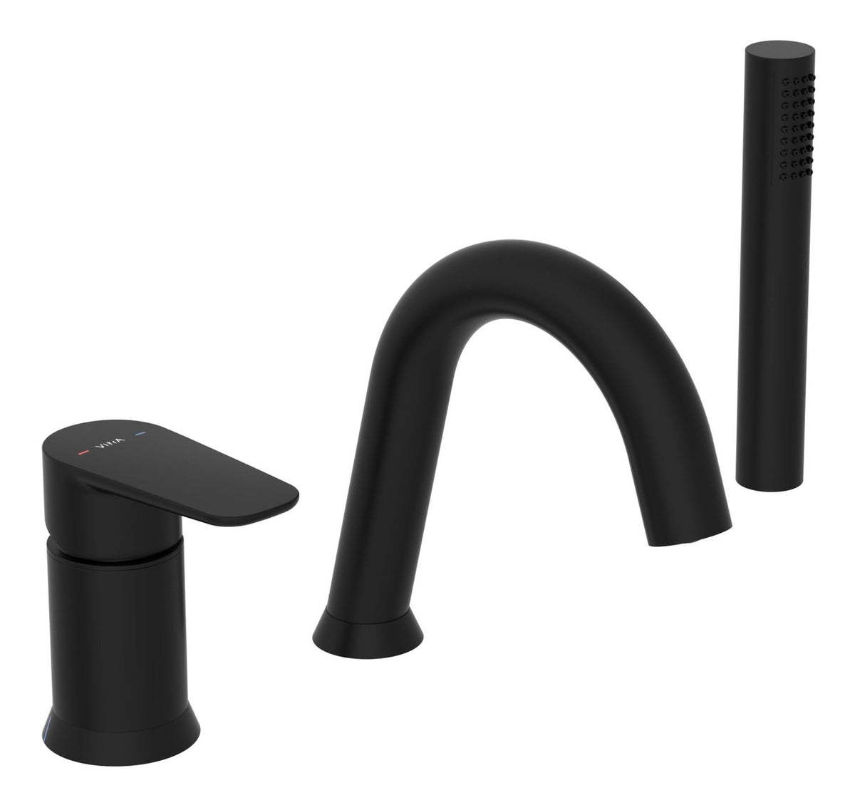 VitrA Flow Soft 3-Hole Bath/Shower Mixer - Matt Black