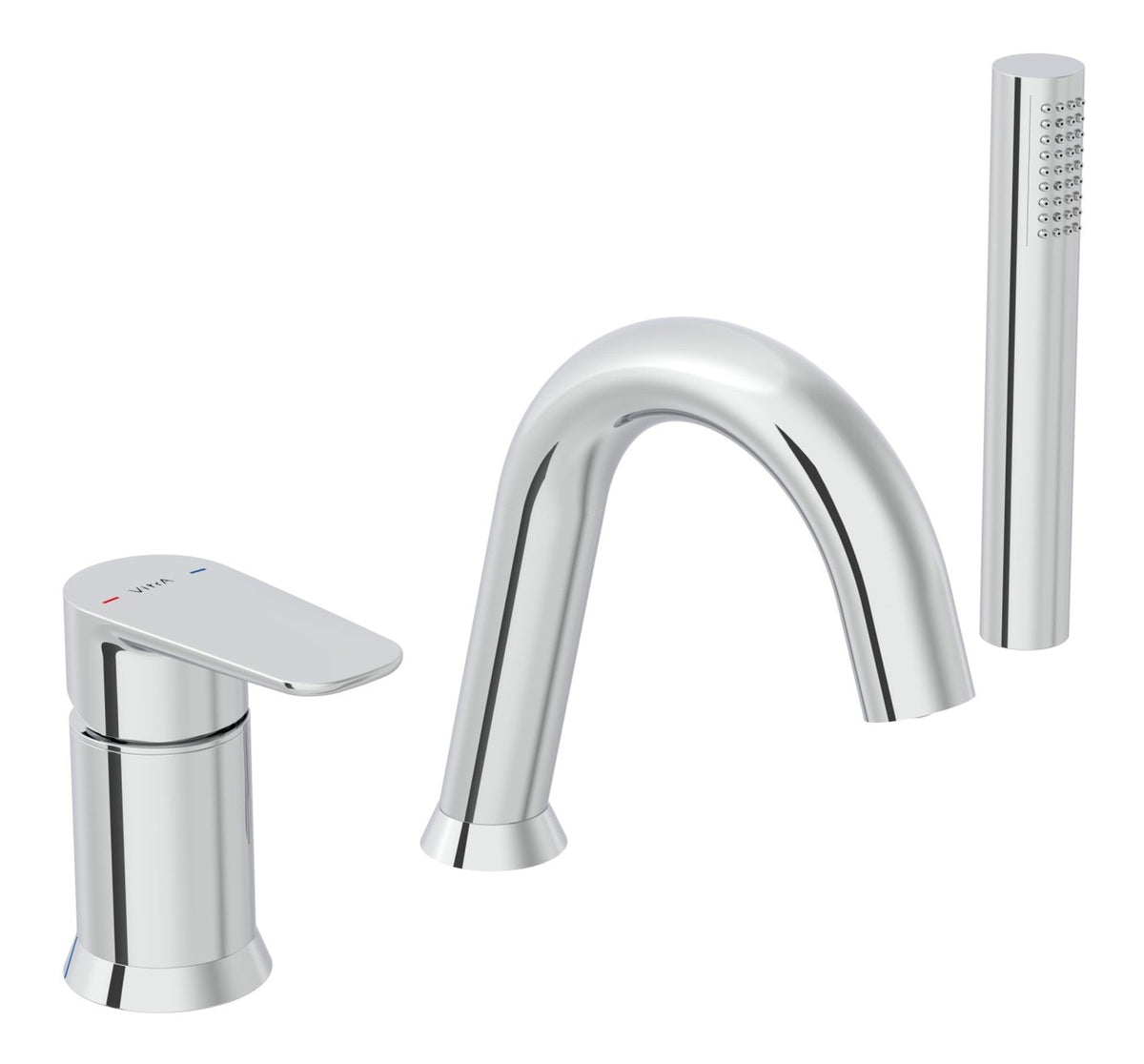 VitrA Flow Soft 3-Hole Bath/Shower Mixer - Chrome