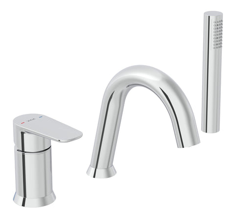 VitrA Flow Soft 3-Hole Bath/Shower Mixer - Chrome