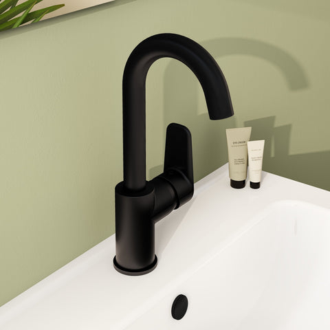 VitrA Flow Soft Swivel Basin Mixer - Matt Black