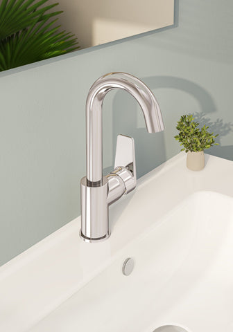 VitrA Flow Soft Swivel Basin Mixer - Chrome