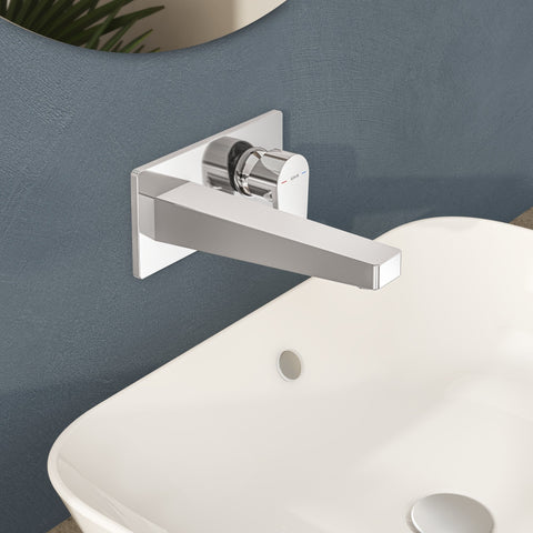 VitrA Flow Square Wall Mounted Basin Mixer - Chrome