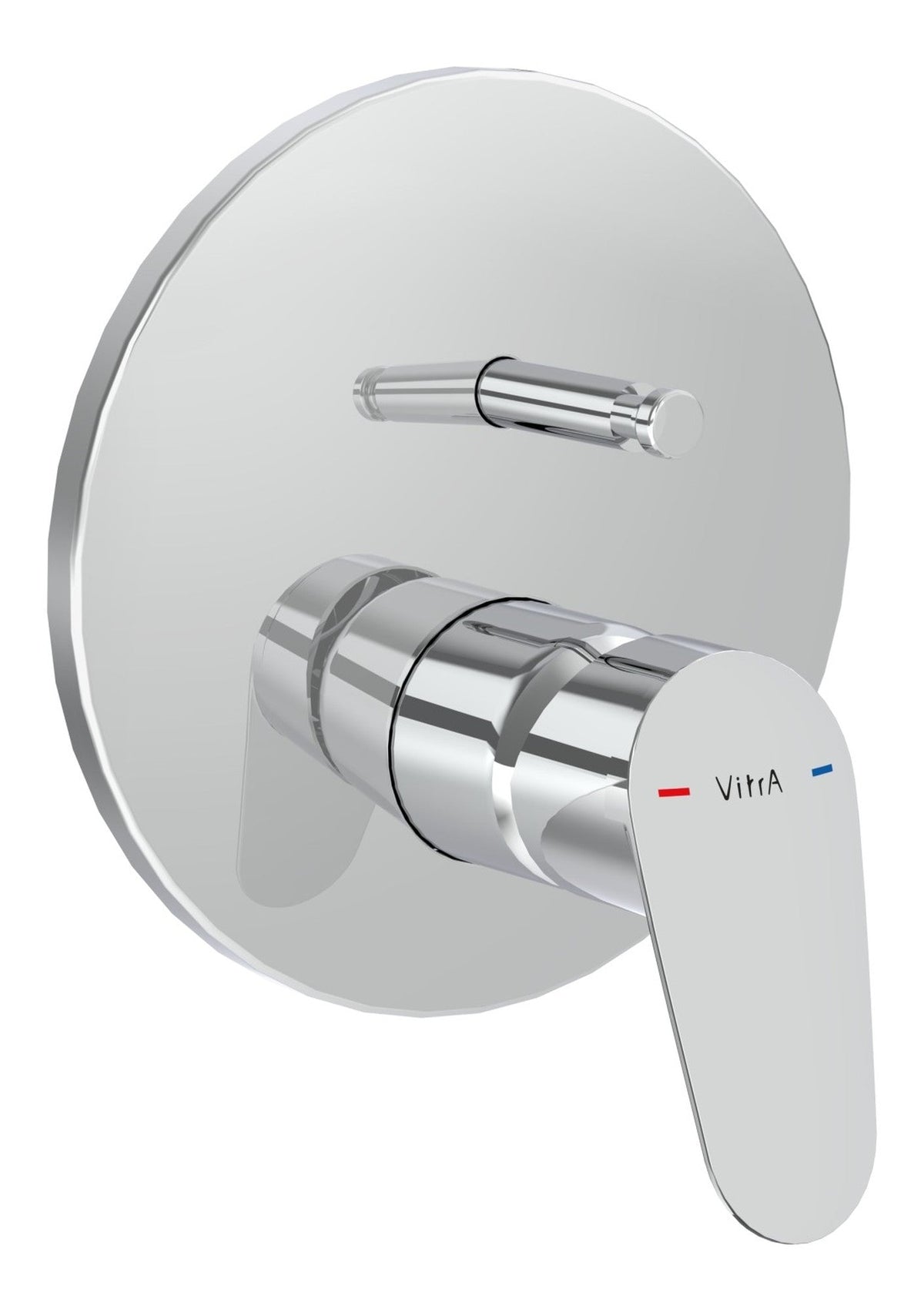 VitrA Flow Round Wall Mounted Bath Mixer Valve - Chrome
