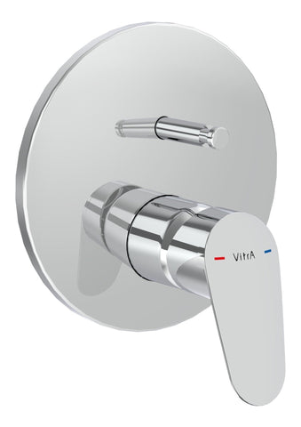 VitrA Flow Round Wall Mounted Bath Mixer Valve - Chrome