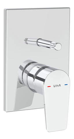 VitrA Flow Square Integrated Bath Mixer Valve - Chrome