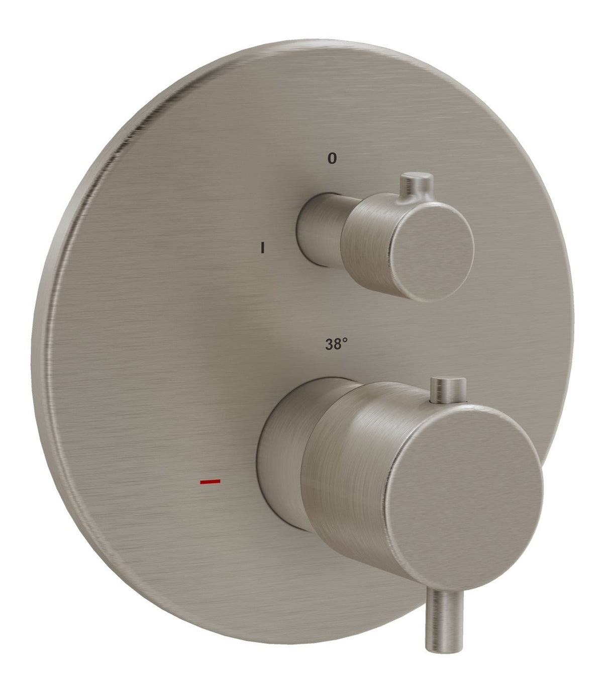 VitrA Root Round Integrated Thermostatic Bath/Shower Mixer Valve - Brushed Nickel