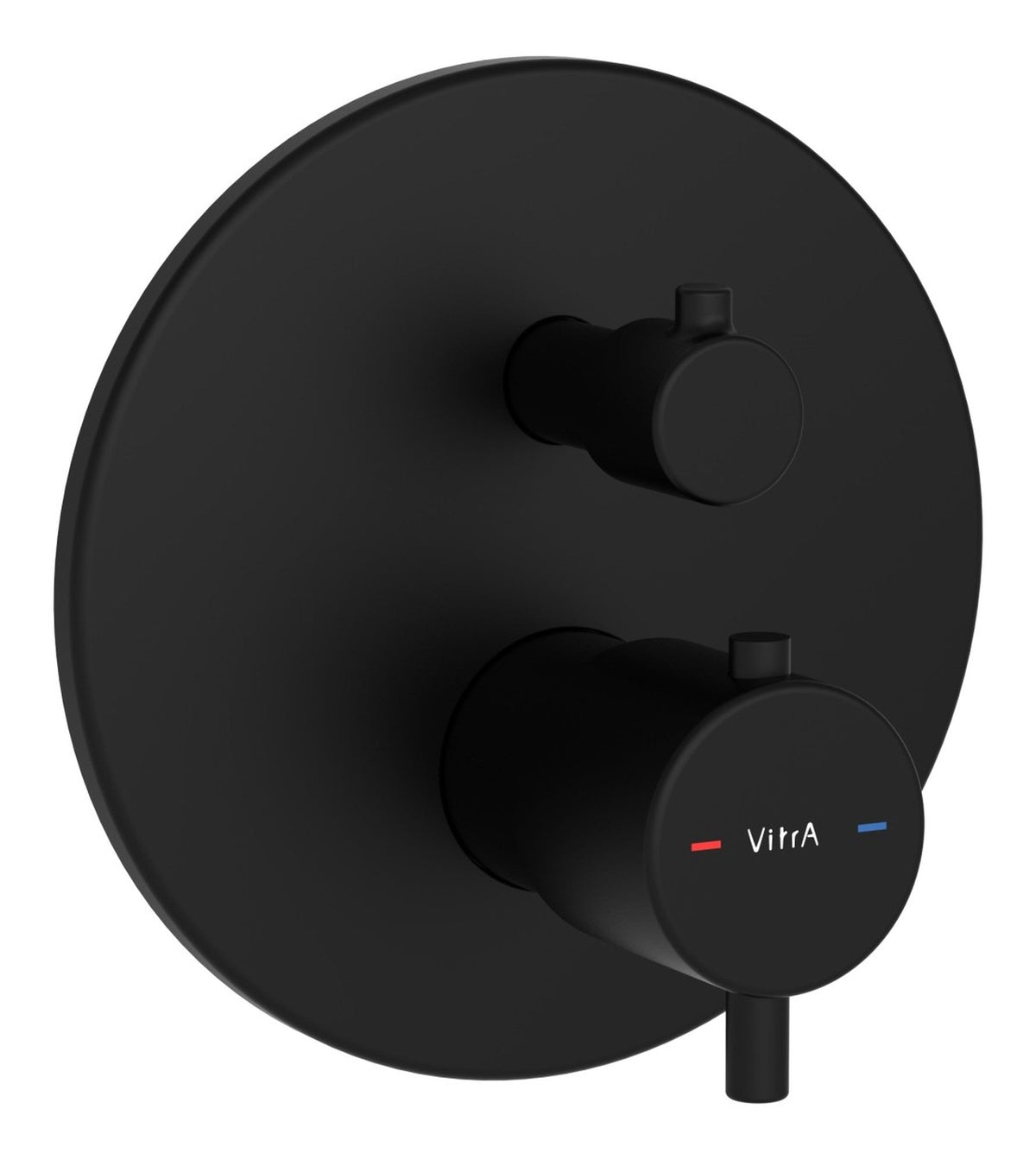 VitrA Root Round Integrated Thermostatic Bath/Shower Mixer Valve - Matt Black