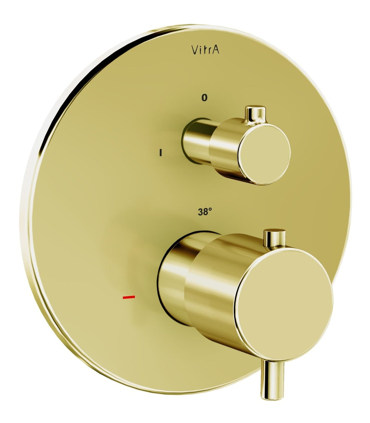 VitrA Root Round Integrated Thermostatic Bath/Shower Mixer Valve - Soft Gold