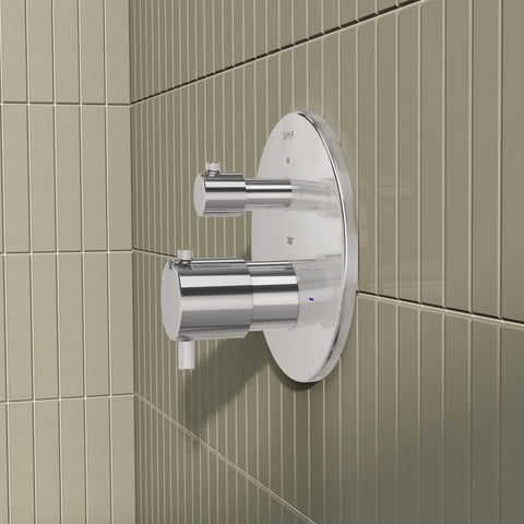 VitrA Root Round Integrated Thermostatic Bath/Shower Mixer Valve - Chrome