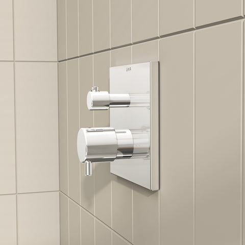 VitrA Root Square Integrated Thermostatic 2-Way Shower Mixer Valve - Chrome