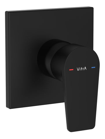 VitrA Flow Square Integrated Shower Mixer Valve - Matt Black
