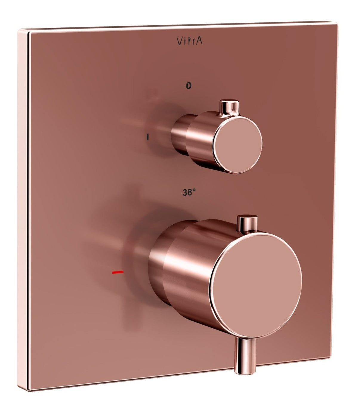VitrA Root Square Integrated Thermostatic 1-Way Shower Mixer Valve - Soft Copper