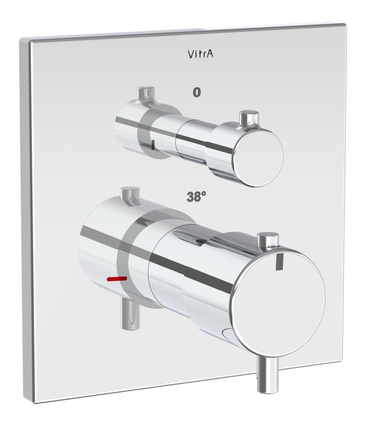 VitrA Root Square Integrated Thermostatic 1-Way Shower Mixer Valve - Chrome