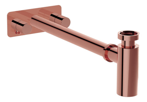 VitrA Bottle Trap for Basins w/Isolation Taps (Symmetric) - Soft Copper