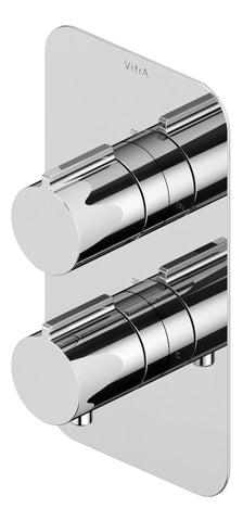 VitrA Aquaheat Soft Square Thermostatic 1-Way Shower Mixer - Chrome