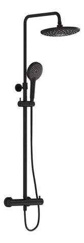 VitrA Aquaheat Bliss 240 Thermostatic Shower Column w/2-Function Overhead - Matt Black