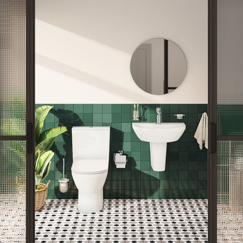 VitrA 595x595mm Round Mirror - Brushed Chrome