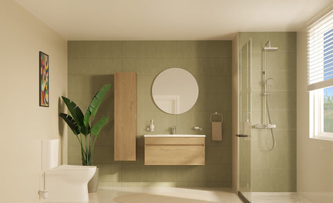 VitrA 795x795mm Round Mirror - Brushed Chrome