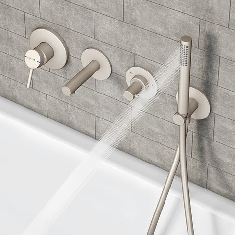 VitrA Origin Wall Mounted Bath Spout - Brushed Nickel