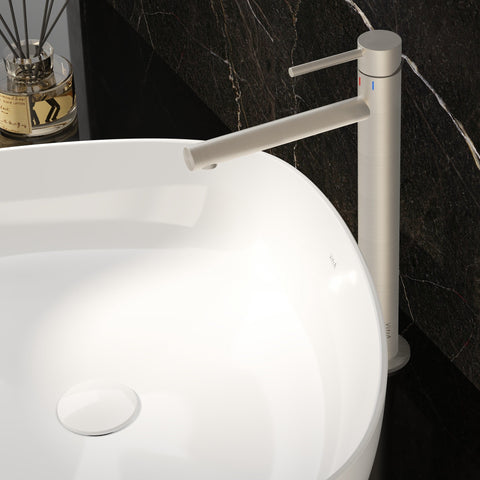 VitrA Origin Extra Tall Basin Mixer - Brushed Nickel