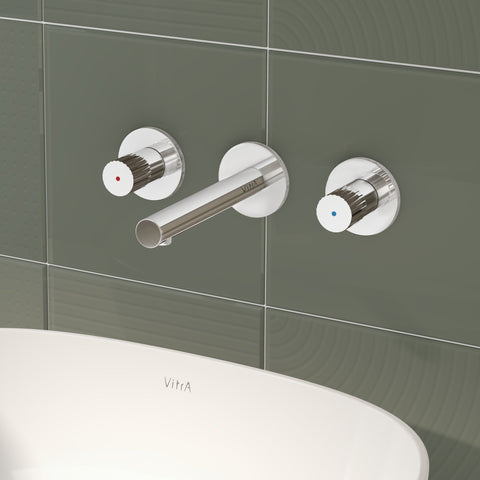 VitrA Origin Wall Mounted 3-Hole Basin Mixer - Chrome