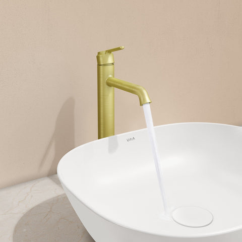 VitrA Origin Classic Tall Basin Mixer (Top Handle) - Brushed Gold