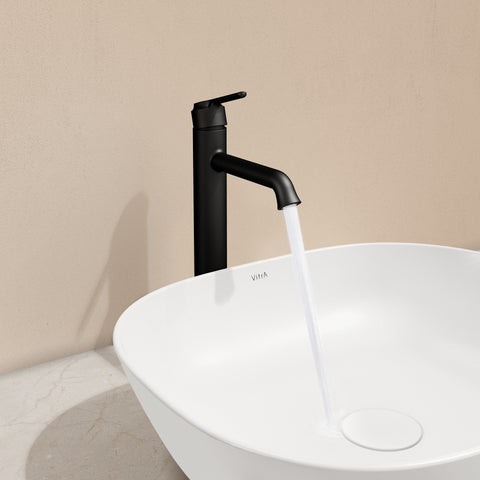 VitrA Origin Classic Tall Basin Mixer (Top Handle) - Matt Black