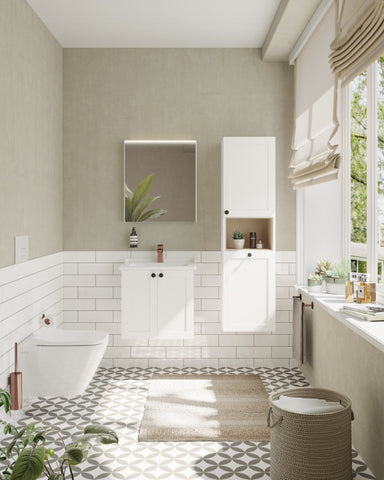 VitrA Root Classic 60cm 2 Door Wall Hung Washbasin Unit - Matt White