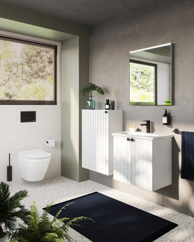 VitrA Root Groove 55cm 1 Door Slim Lower/Base Unit (RH Hinge) - Matt White
