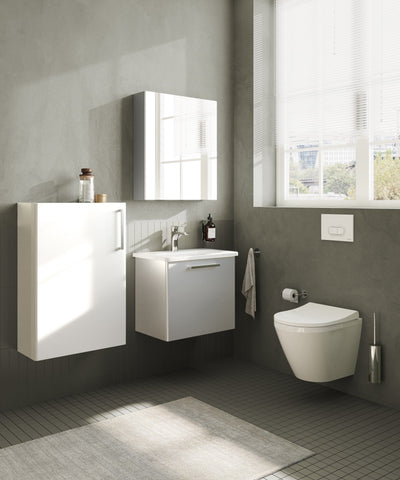 VitrA Root Flat 55cm 1 Door Slim Lower/Base Unit (RH Hinge) - High Gloss White