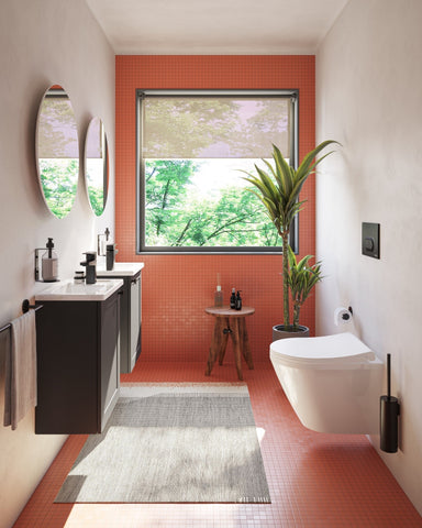 VitrA Root Classic 40cm 1 Door Wall Hung Slim Washbasin Unit (LH Hinge) - Matt Graphite