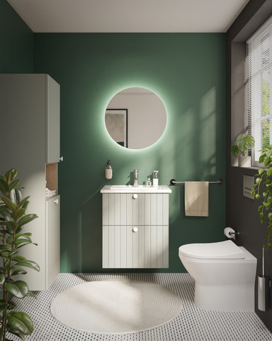 VitrA Root Groove 60cm 2 Drawer Washbasin Unit - Matt Retro Green