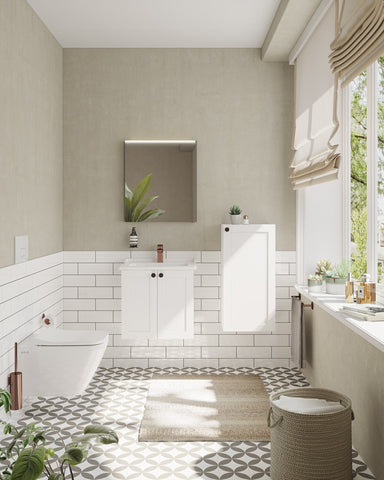 VitrA Root Classic 60cm 2 Door Wall Hung Washbasin Unit - Matt White
