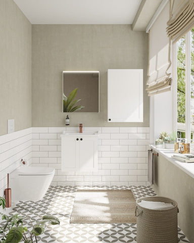 VitrA Root Classic 60cm 2 Door Wall Hung Washbasin Unit - Matt White