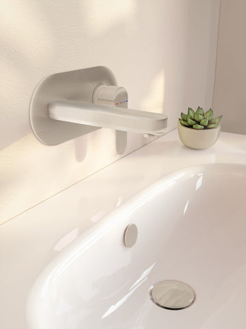 VitrA Root Round Integrated Basin Mixer - Brushed Nickel