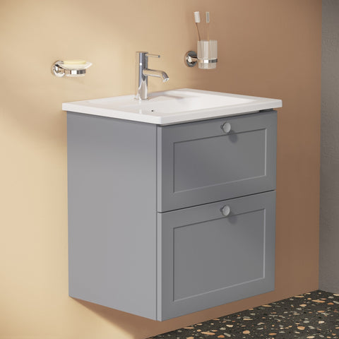 VitrA Root Classic 60cm 2 Drawer Washbasin Unit - Matt Grey