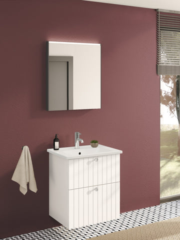 VitrA Root Groove 60cm 2 Drawer Washbasin Unit - Matt White