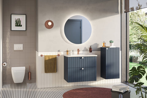 VitrA Root Groove 120cm 4 Drawer Washbasin Unit - Matt Dark Blue