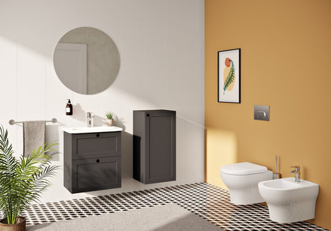 VitrA Root Classic 40cm 1 Door Lower/Base Unit (RH Hinge) - Matt Graphite