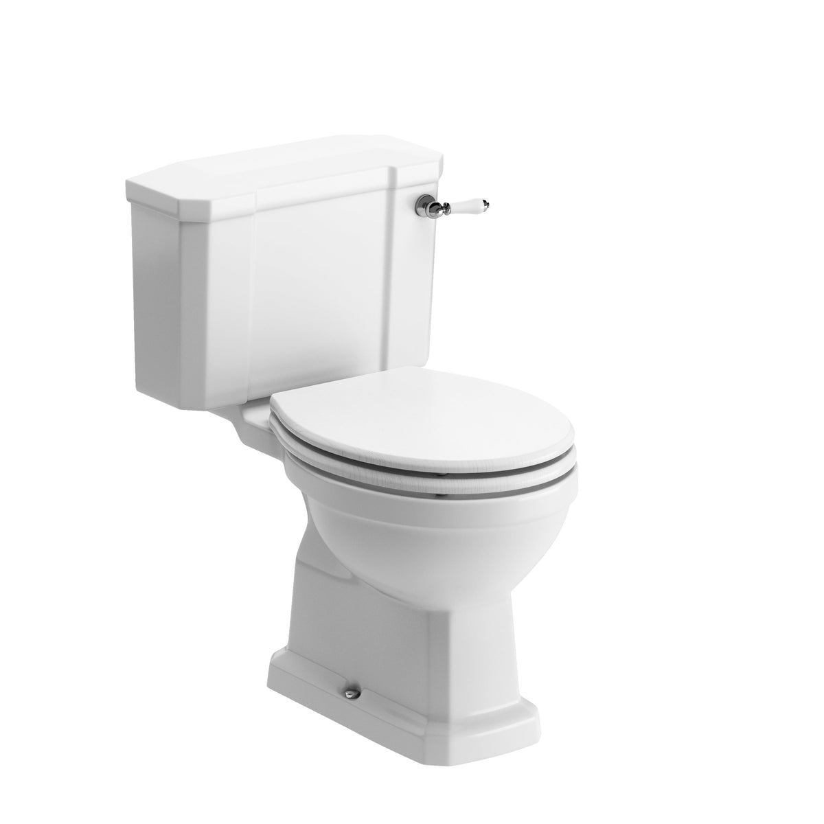 Sherford Close Coupled WC & Satin White Wood Effect Seat