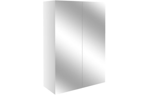 Albert 500mm Mirrored Unit - White Gloss