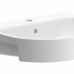 cliff 555x435mm 1th semi recessed basin