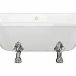 findham freestanding back to wall 2th 1700x800x600mm bath w feet white