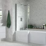 l shape bath screen