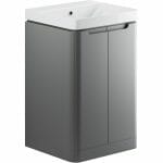 lavant 500mm 2 door floor standing cloakroom basin unit matt grey