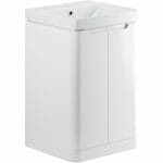 lavant 500mm 2 door floor standing cloakroom basin unit white gloss