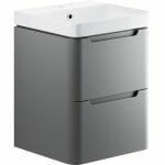 lavant 500mm 2 drawer wall hung cloakroom basin unit matt dust grey