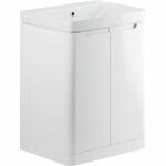 lavant 600mm 2 door floor standing basin unit white gloss