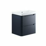 lavant 600mm 2 drawer wall hung basin unit matt indigo